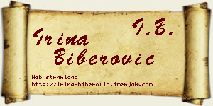 Irina Biberović vizit kartica